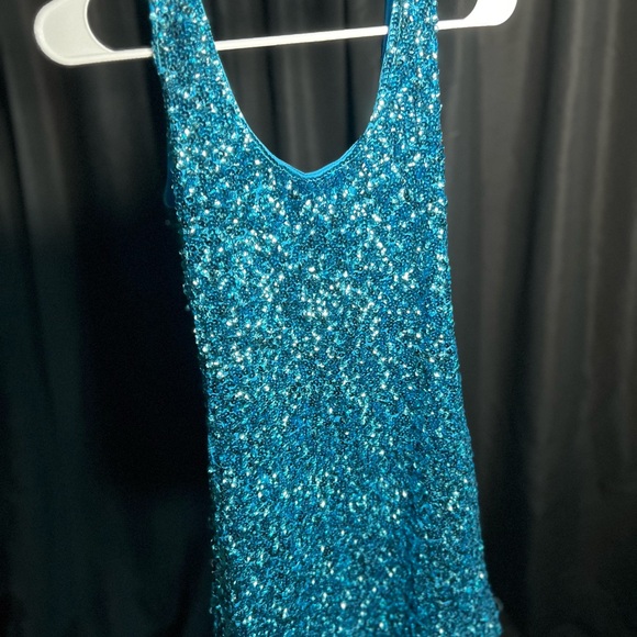 Teal sequin mini dress - Picture 5 of 5